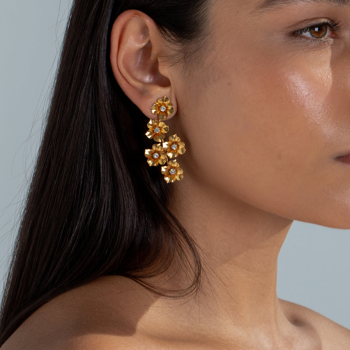 Myra Earrings -- Crystal Antique Gold – Jennifer Behr LLC