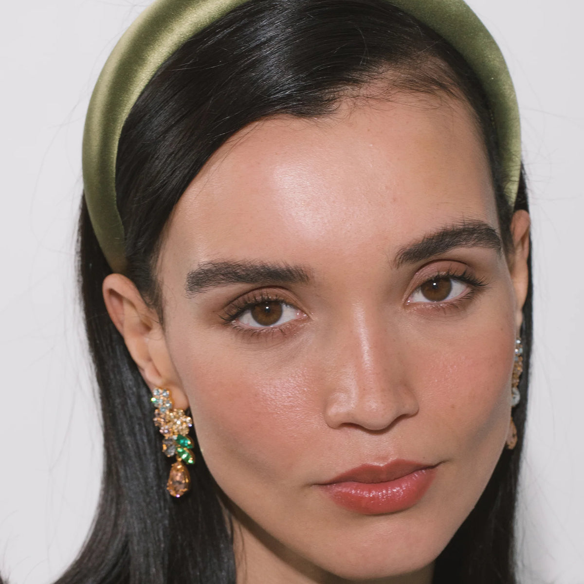 Tori Headband in Satin -- Olive – Jennifer Behr LLC