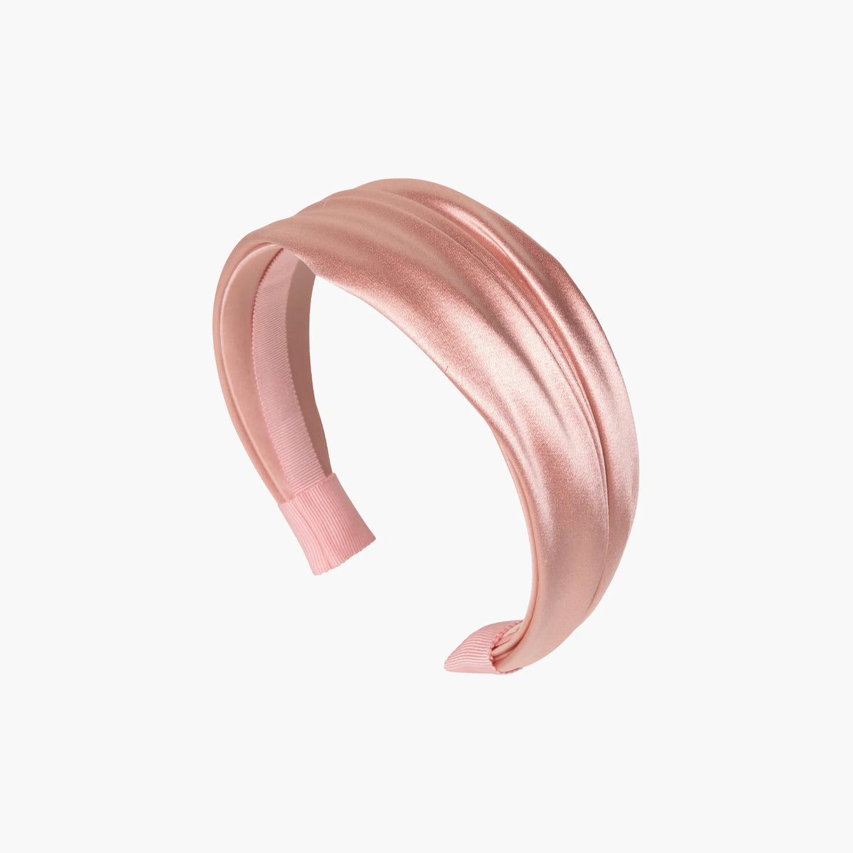Jennifer Behr Pink and Cream Satin Hair Ribbon Tori Headband in Satin -- Cream – Jennifer Behr LLC main image 2