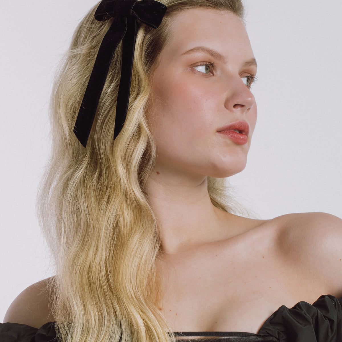 Velvet Bow Barrette -- Black – Jennifer Behr LLC