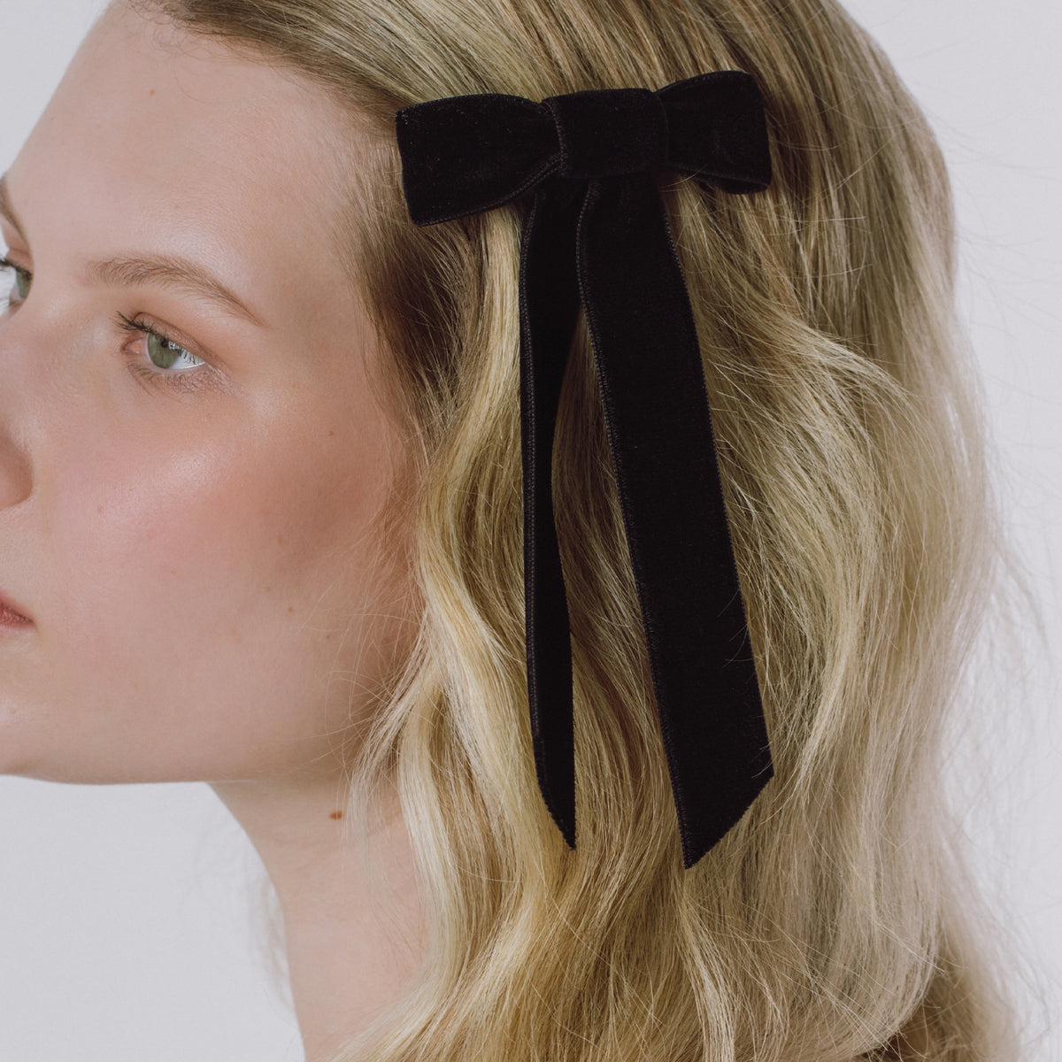 Velvet Bow Barrette -- Black – Jennifer Behr LLC