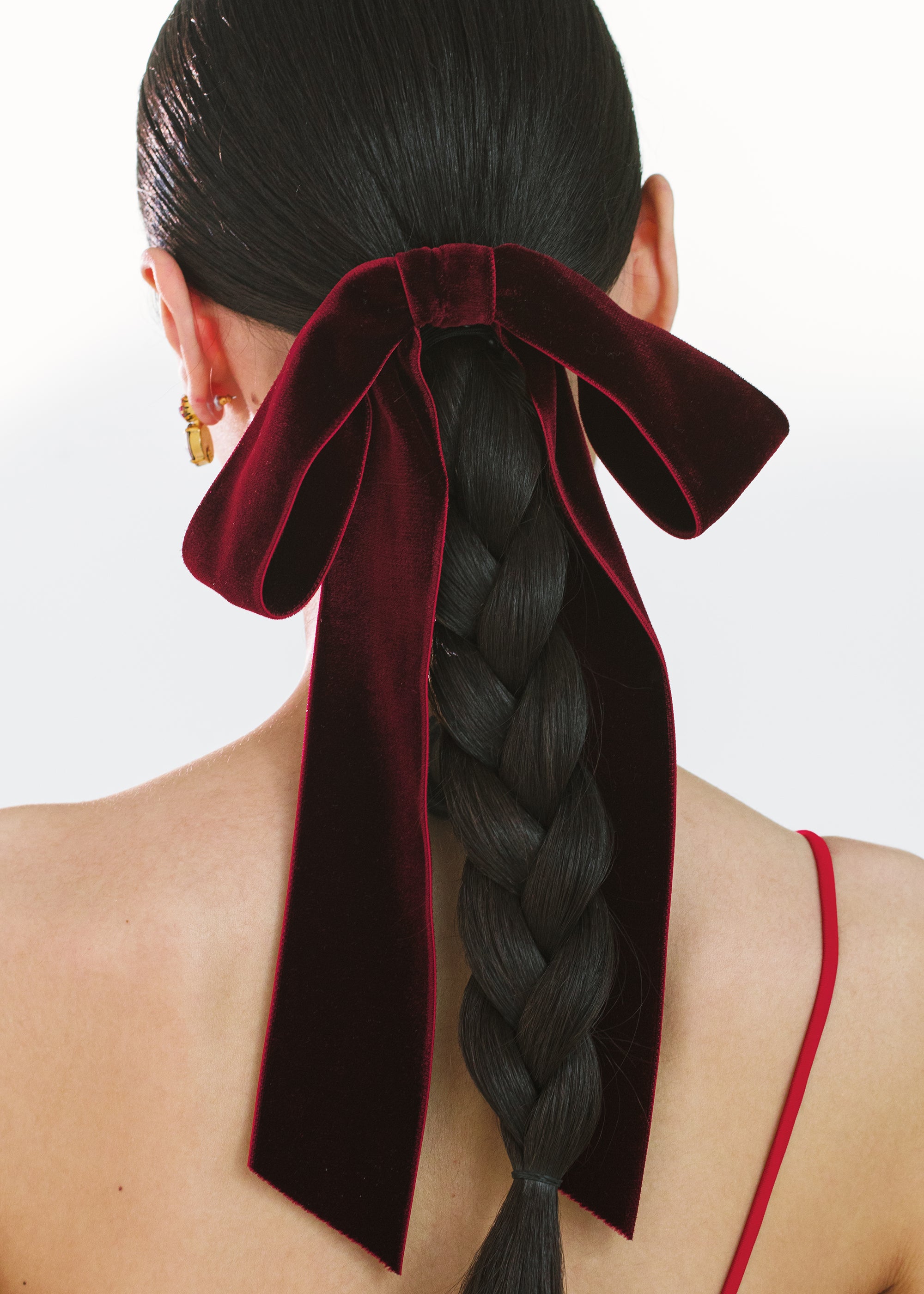 Adley Velvet Bow Barrette -- Pinot – Jennifer Behr LLC