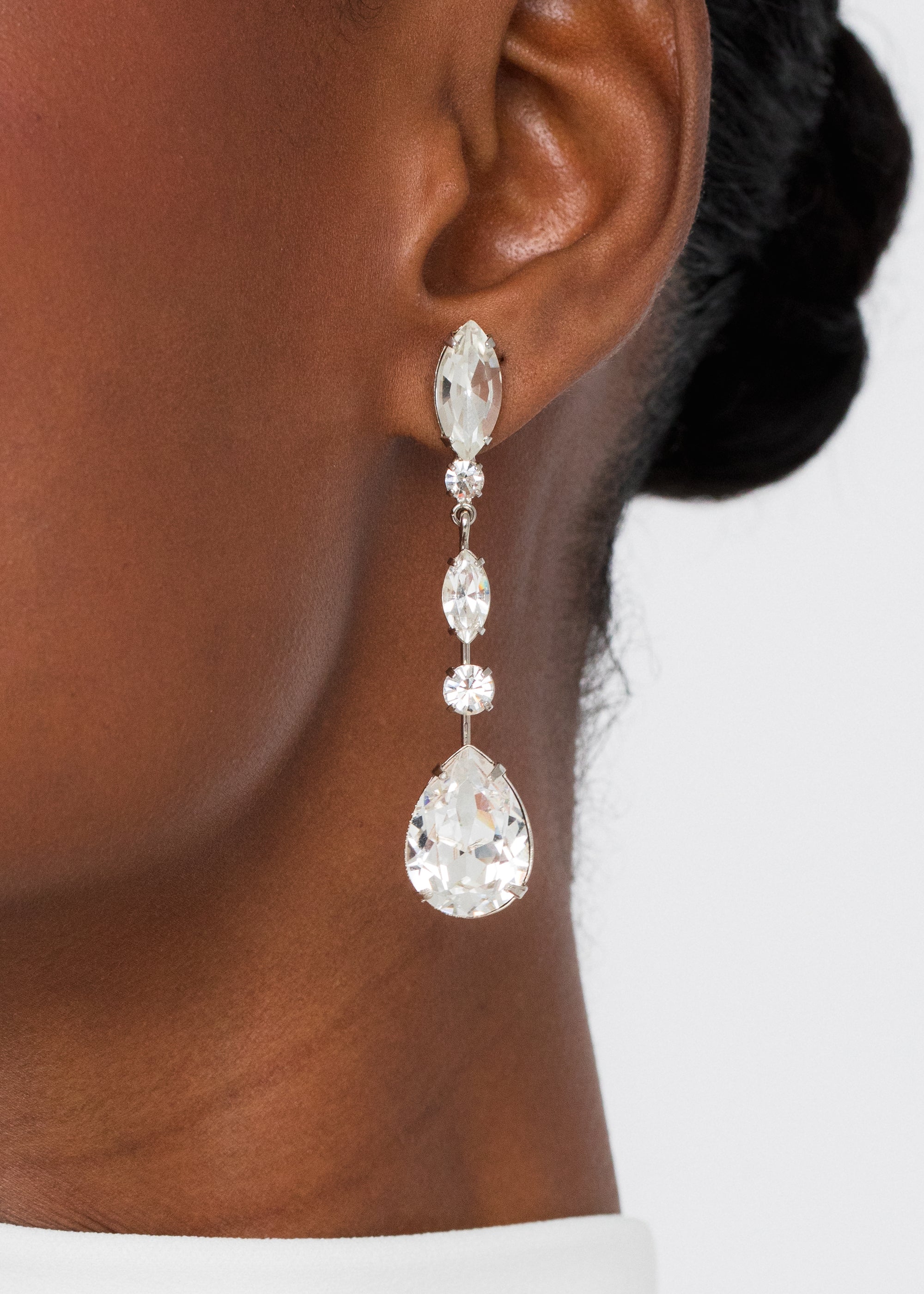Cicely Earrings -- Crystal
