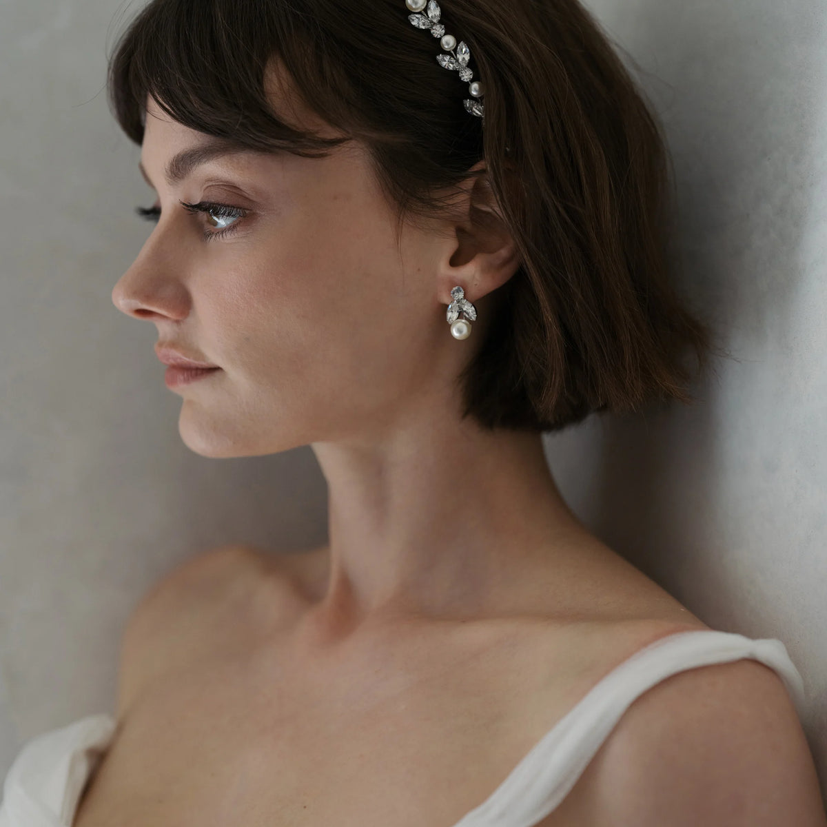 Kamila Headband -- Crystal Pearl – Jennifer Behr LLC