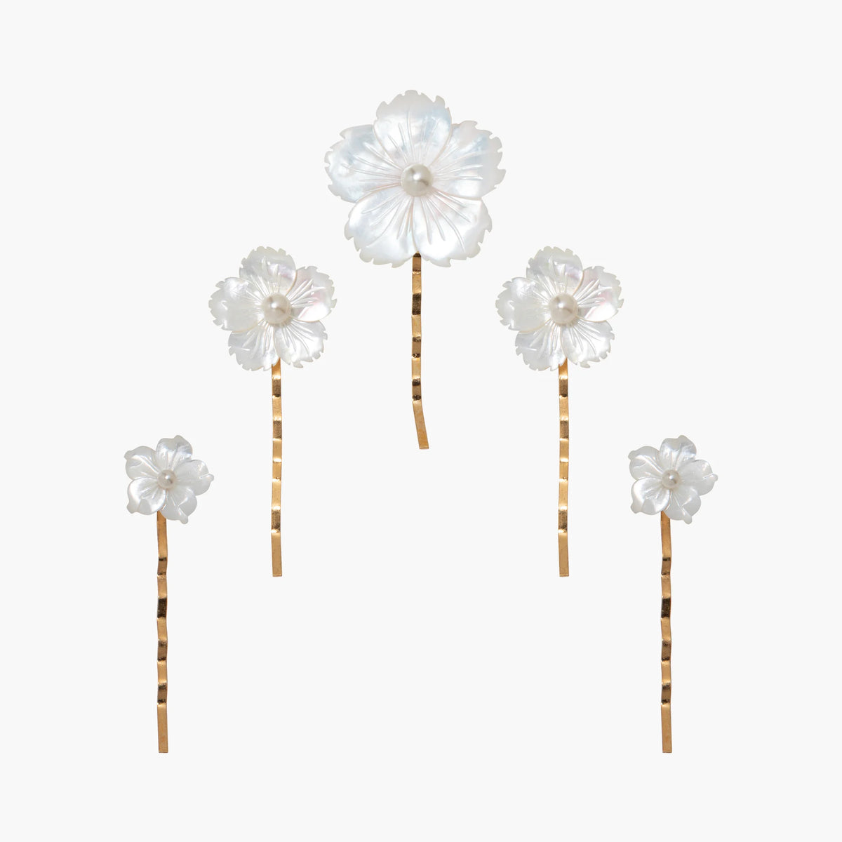 Zinnia Bobby Pin Set -- Mother of Pearl – Jennifer Behr LLC