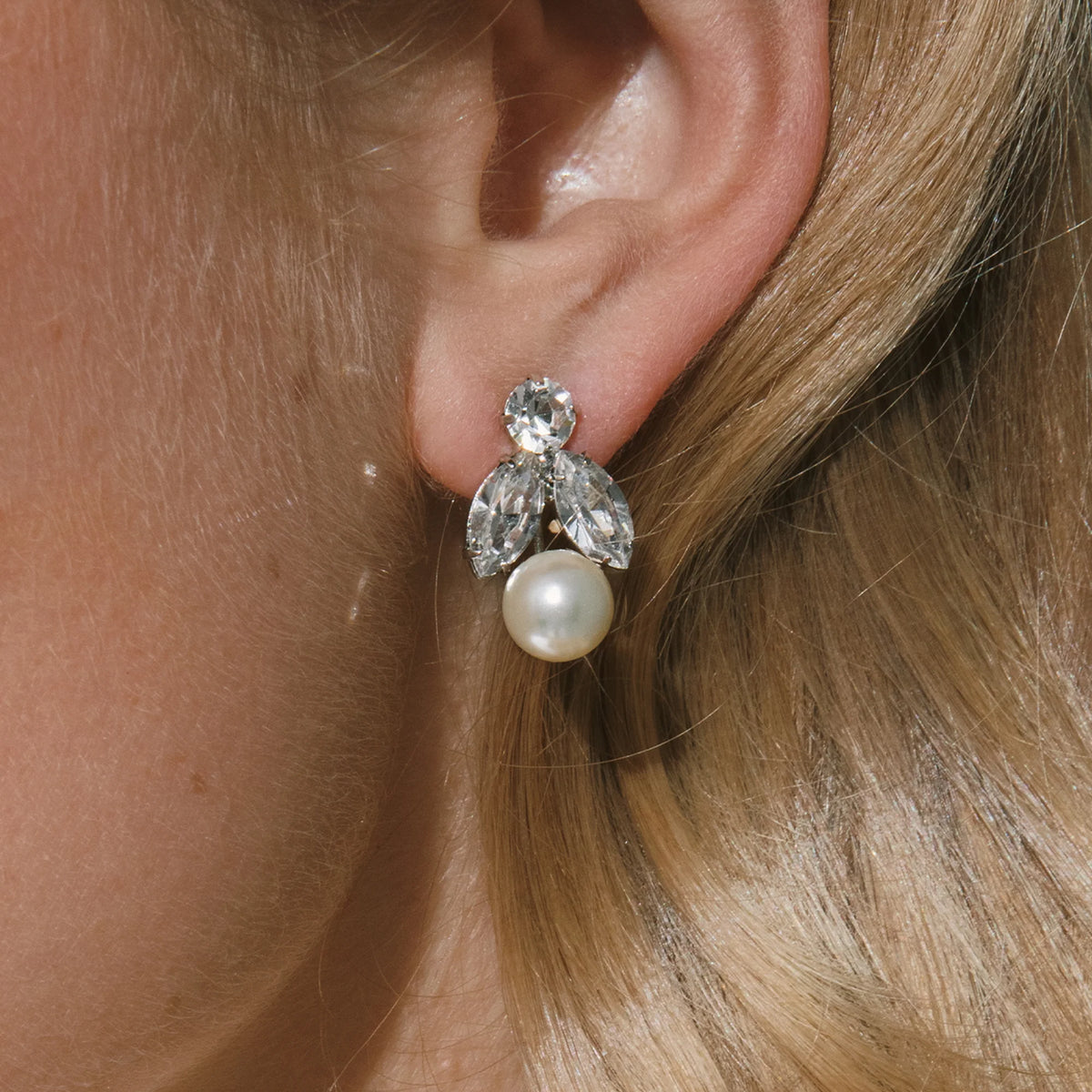 Kaide Earrings -- Crystal Pearl – Jennifer Behr LLC