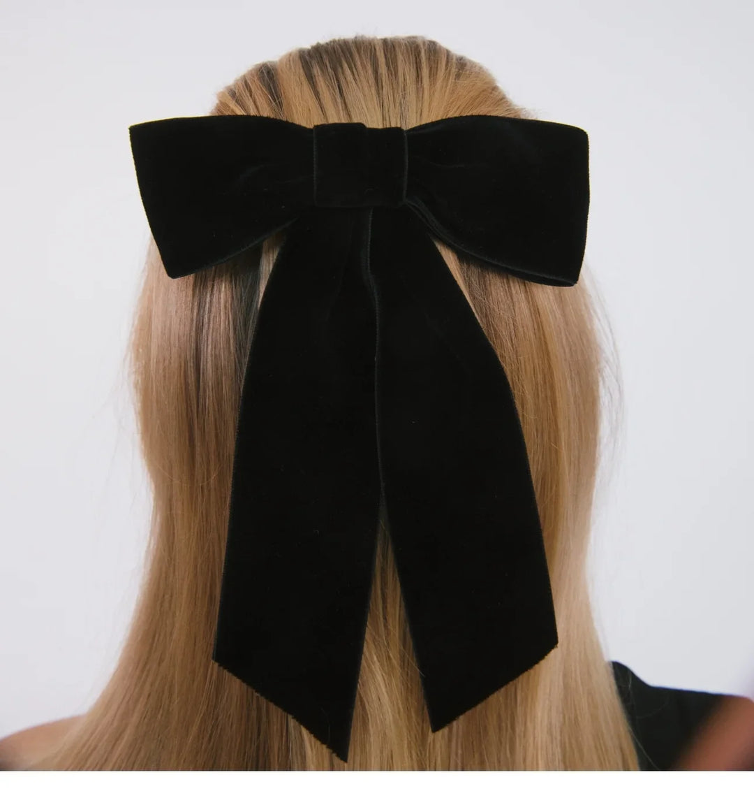 Wide Velvet Bow Barrette -- Black – Jennifer Behr LLC Wide Velvet Bow Barrette -- Black – Jennifer Behr LLC