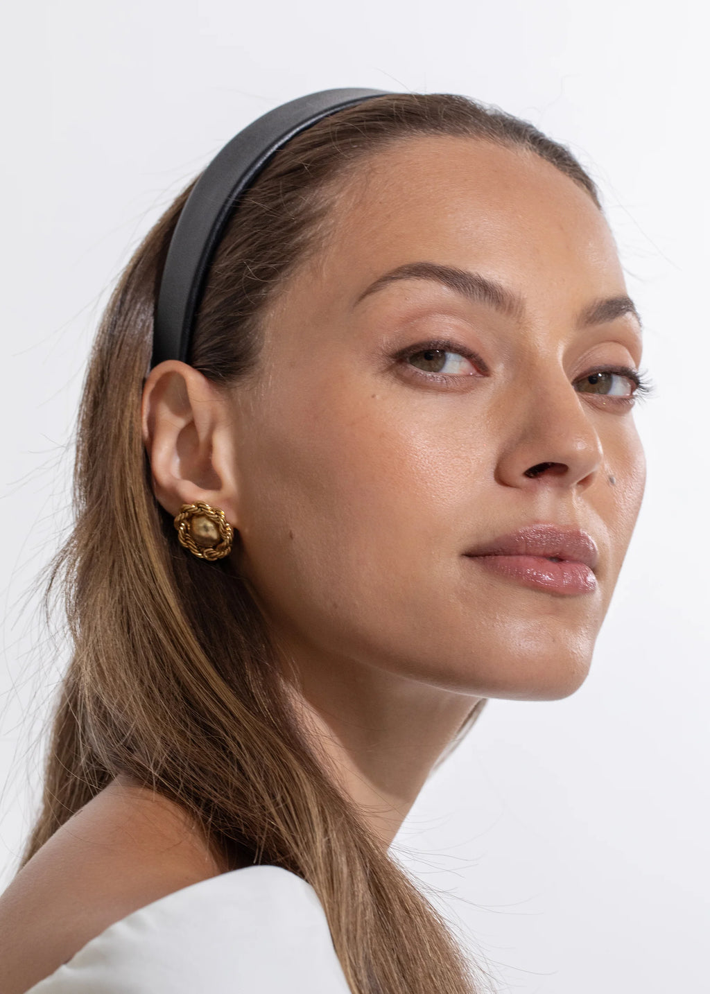 Leather Cruz Headband -- Black – Jennifer Behr LLC