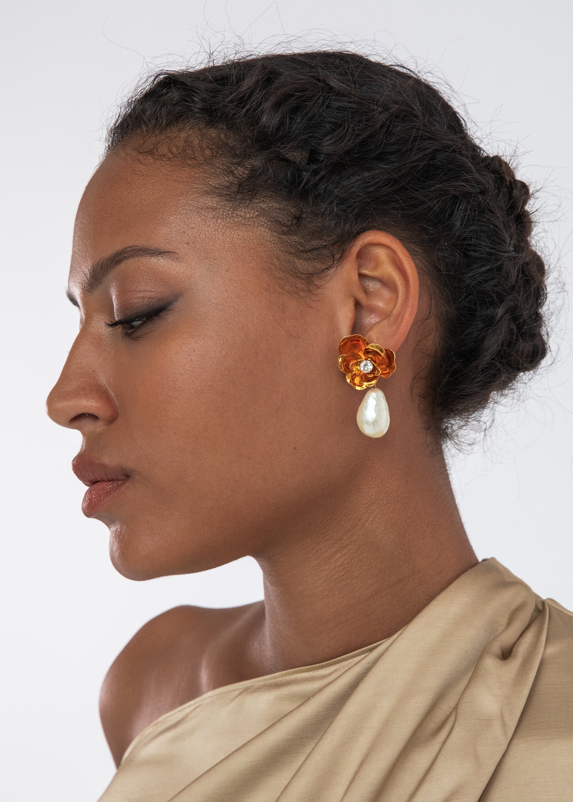 Posey Earrings -- Crystal Antique Gold – Jennifer Behr LLC