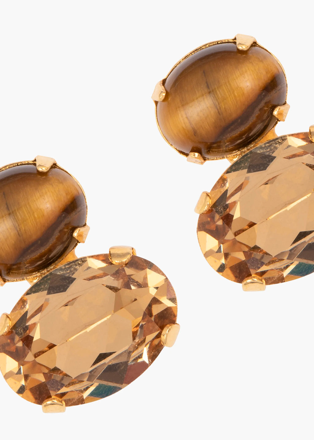 Yvette Earrings -- Tigers Eye – Jennifer Behr LLC
