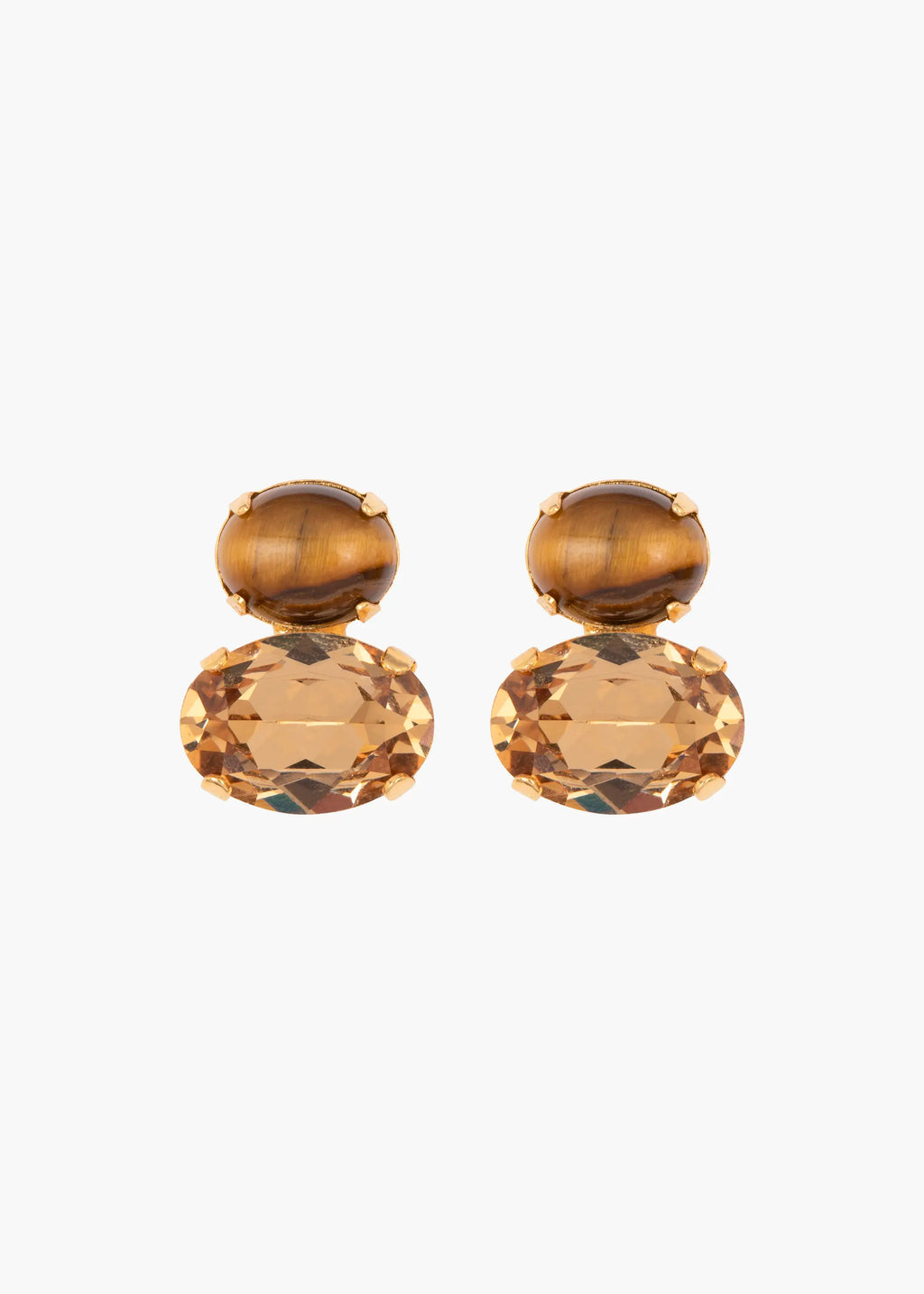 Yvette Earrings -- Tigers Eye – Jennifer Behr LLC