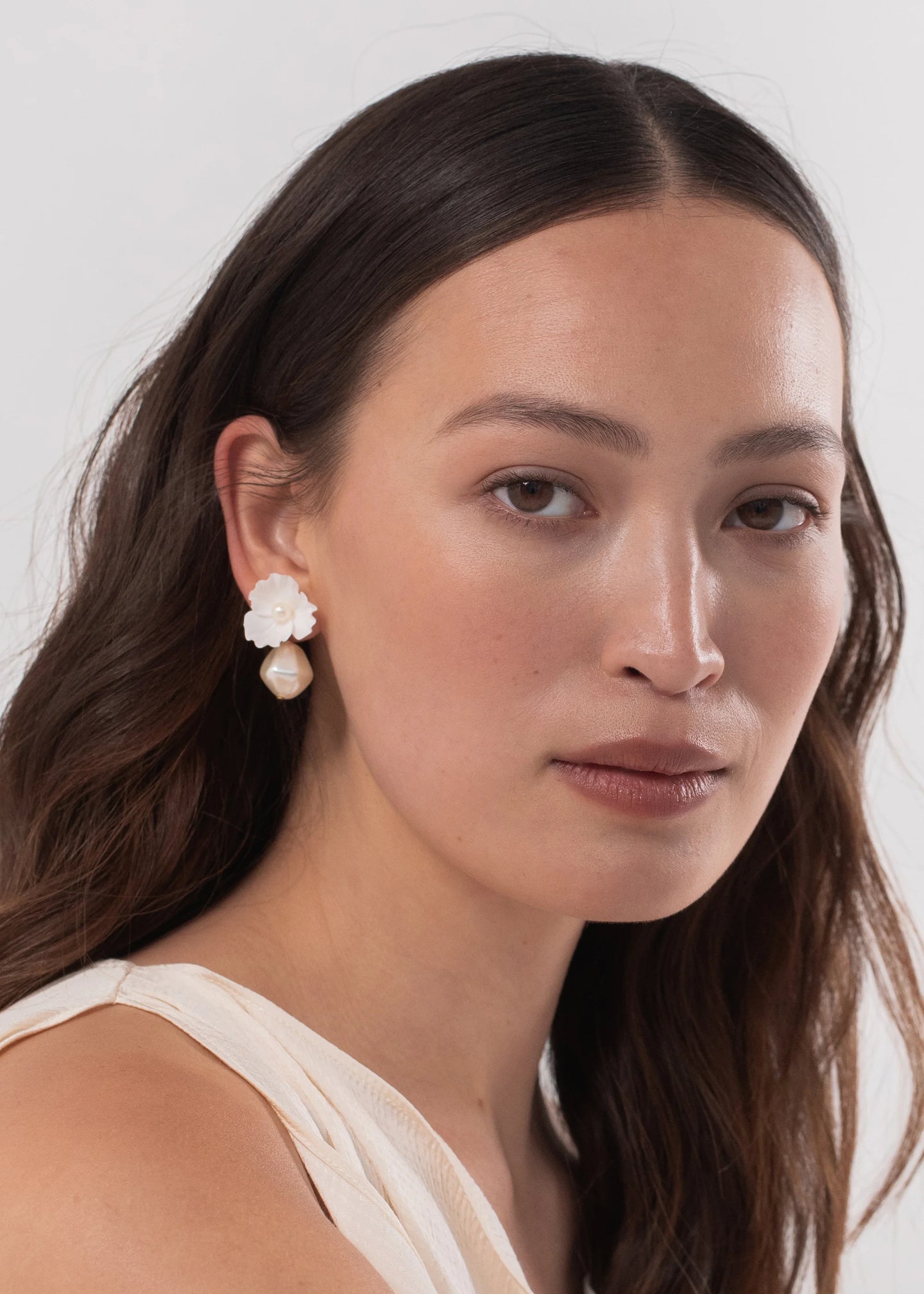 Jennifer Behr Clarabel Earrings Cream