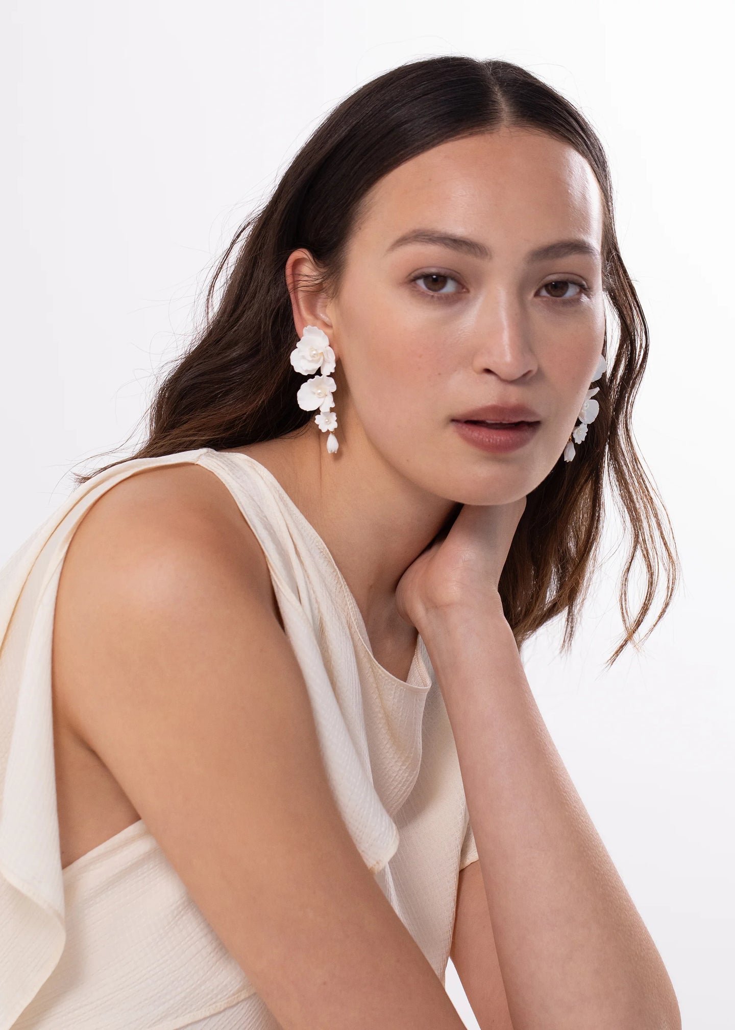 Jennifer Behr Mariam Earrings Cream