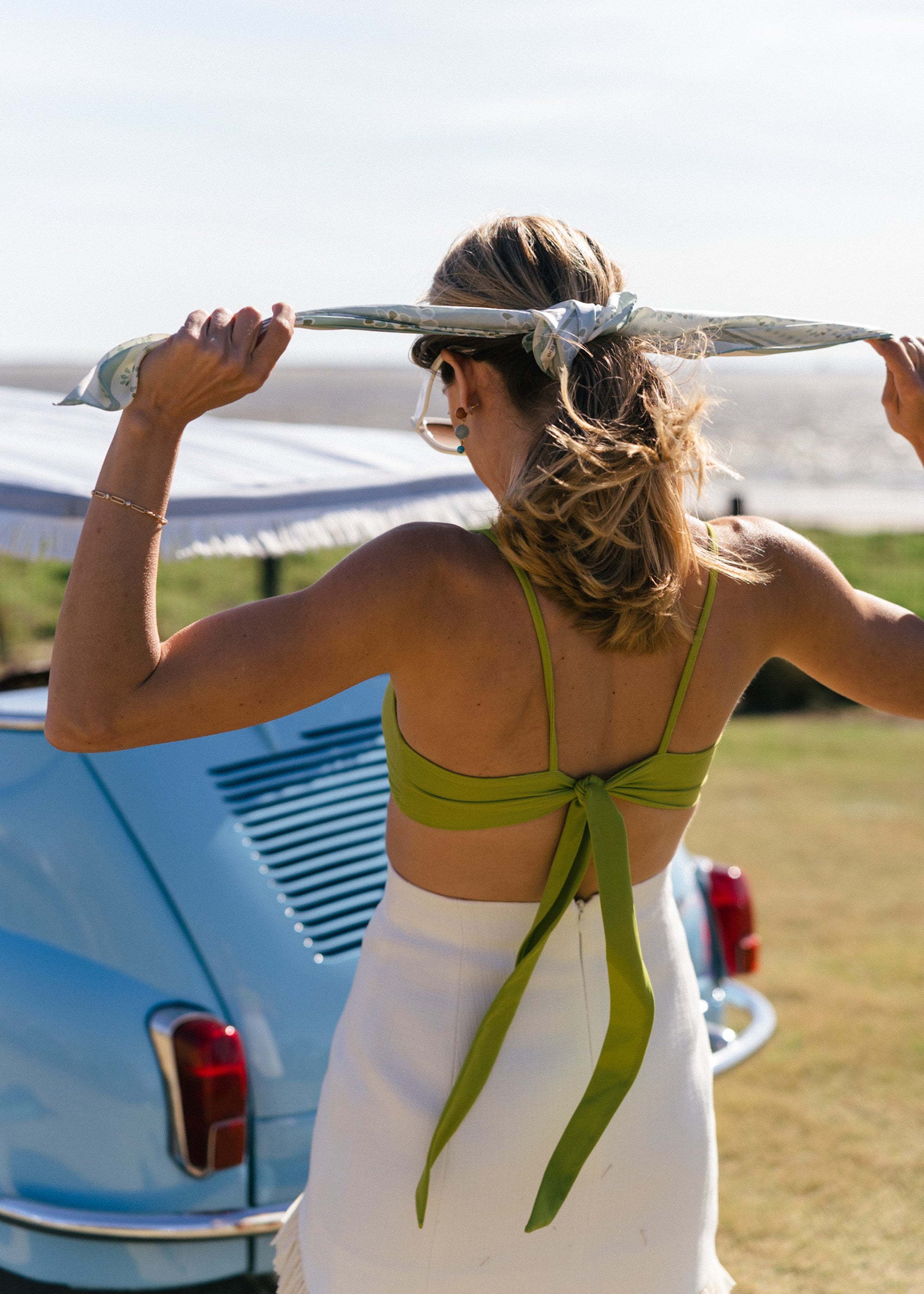 新品★定価16万円★Jennifer Behr★フラワー Jennifer Behr x Julia Berolzheimer Neptune Scarf -- Turquoise