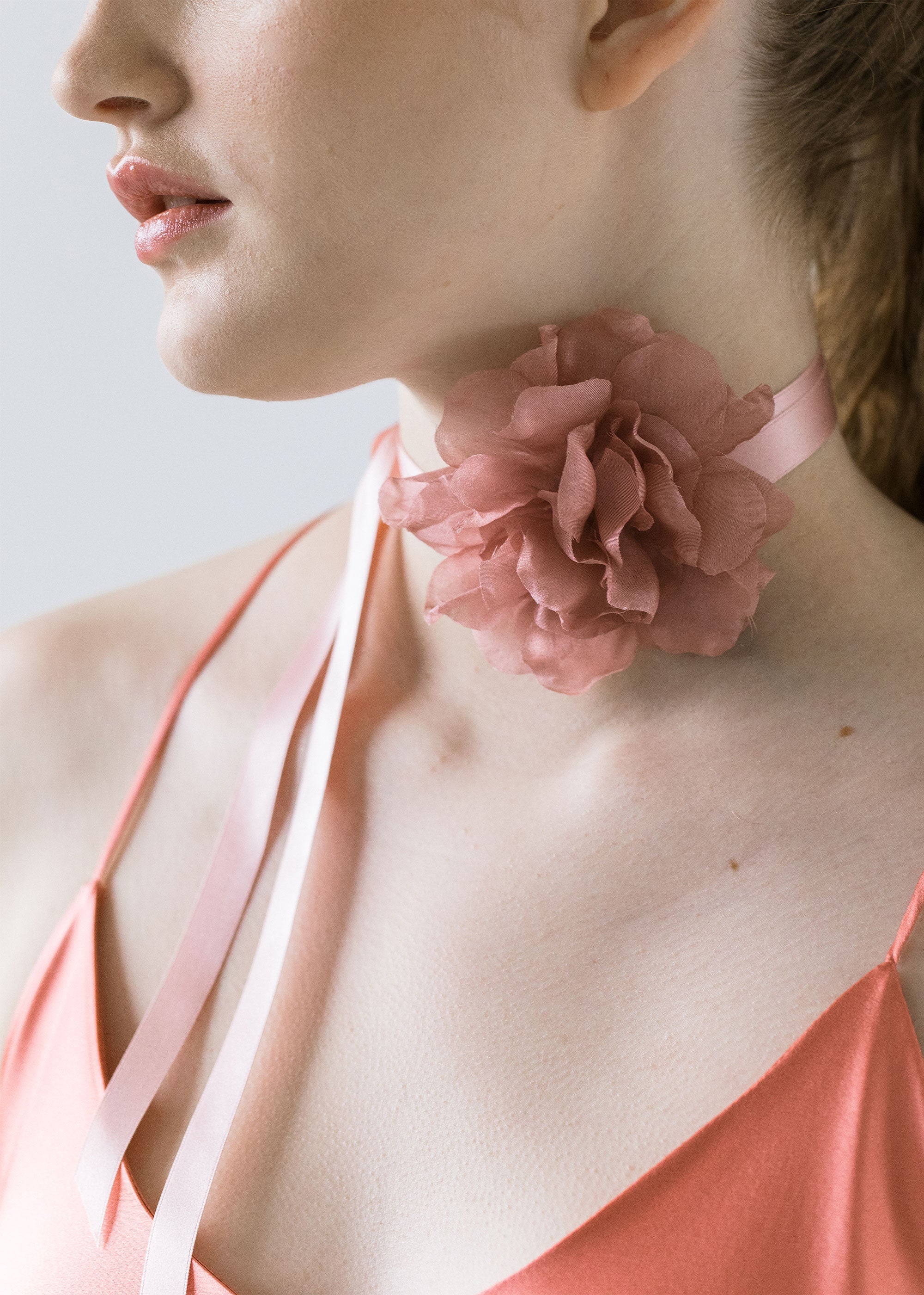 Anelise Ribbon Tie -- Dusty Rose – Jennifer Behr LLC