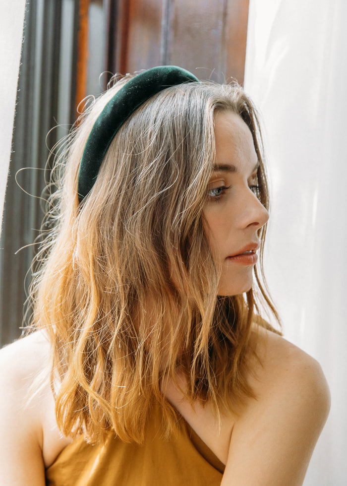 Tori Headband in Velvet -- Emerald