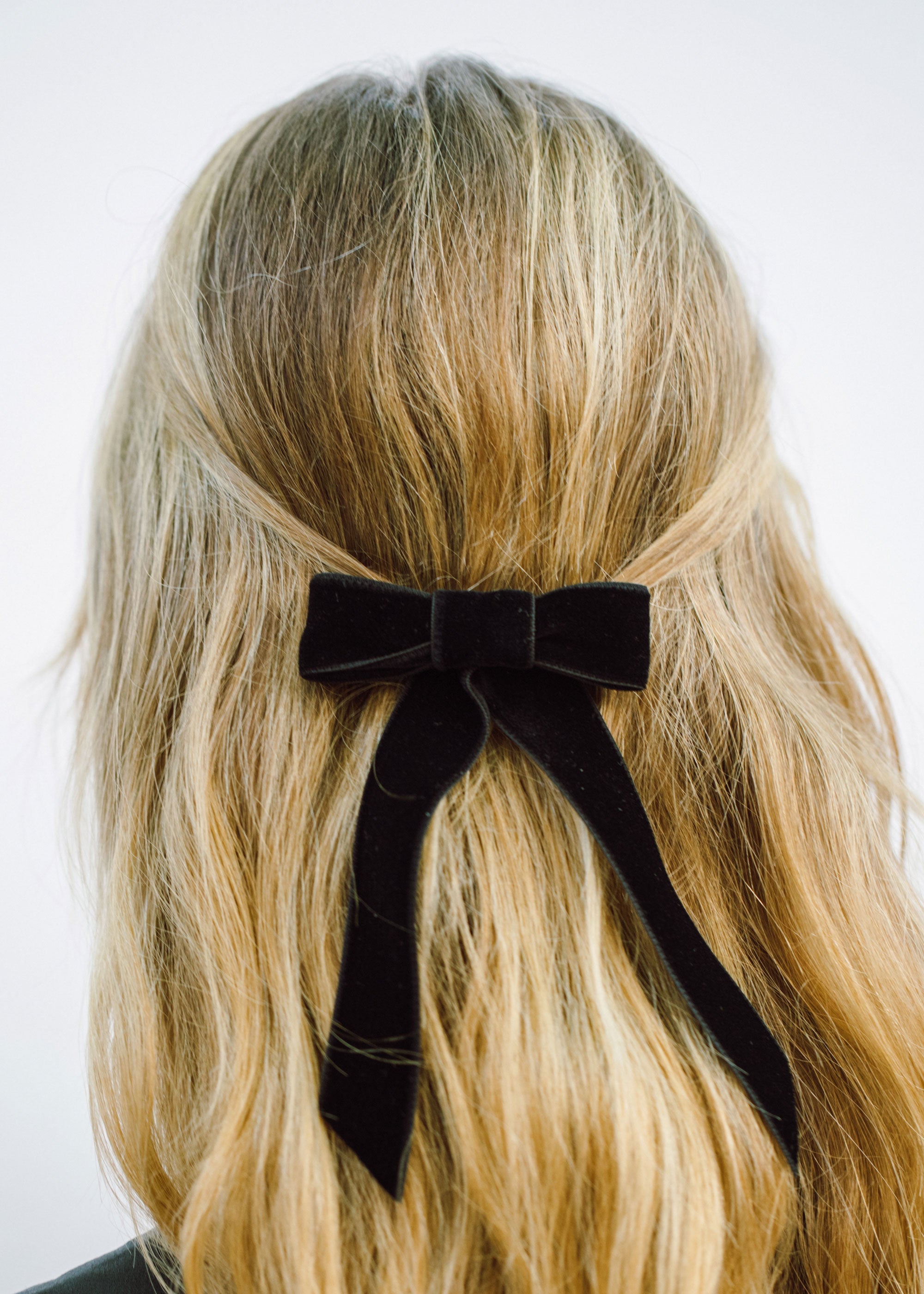 Emilyrose Couture Large Velvet Hair Bow Collection (Barrette, Black)