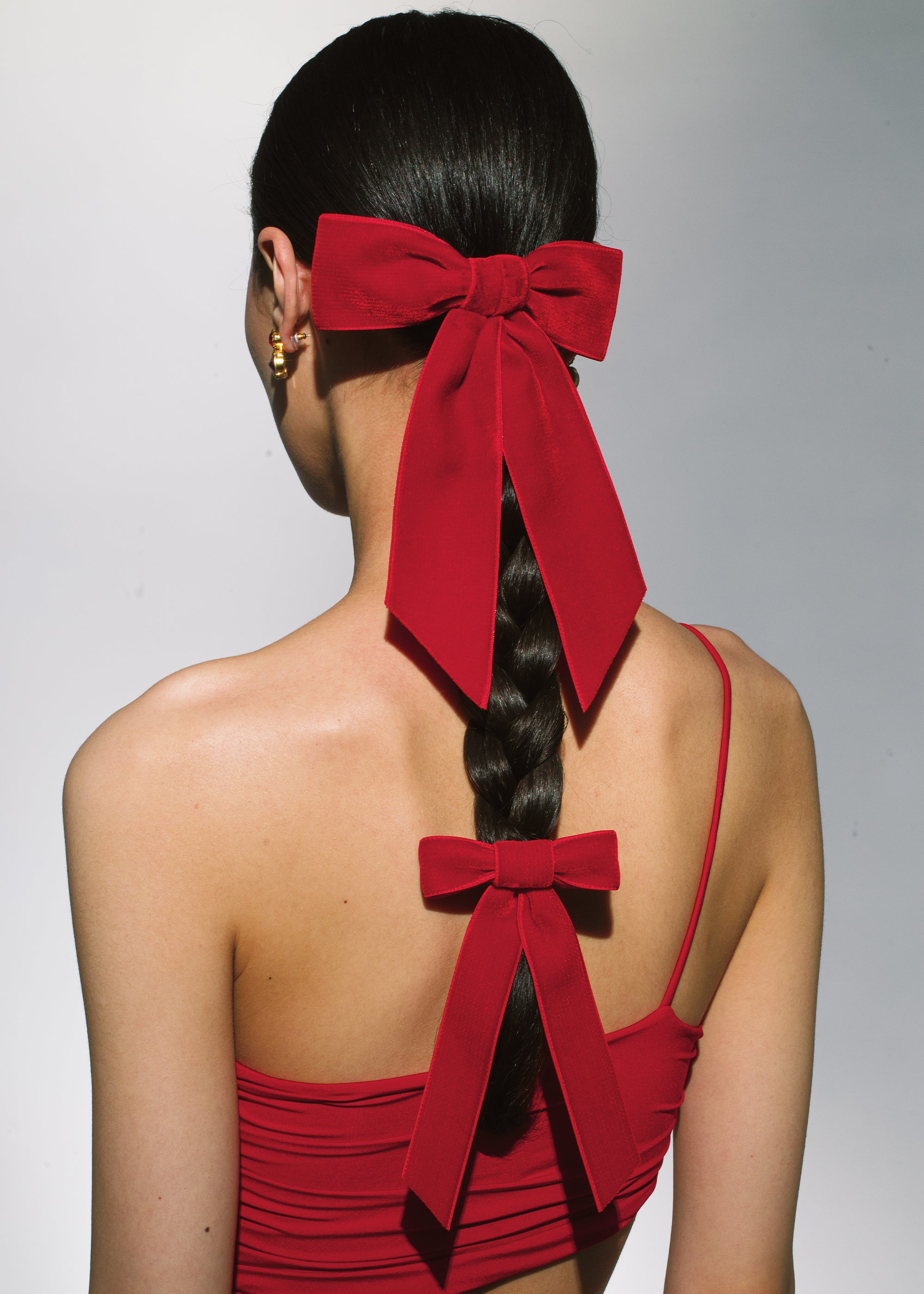 Velvet Bow Barrette -- Rouge – Jennifer Behr LLC