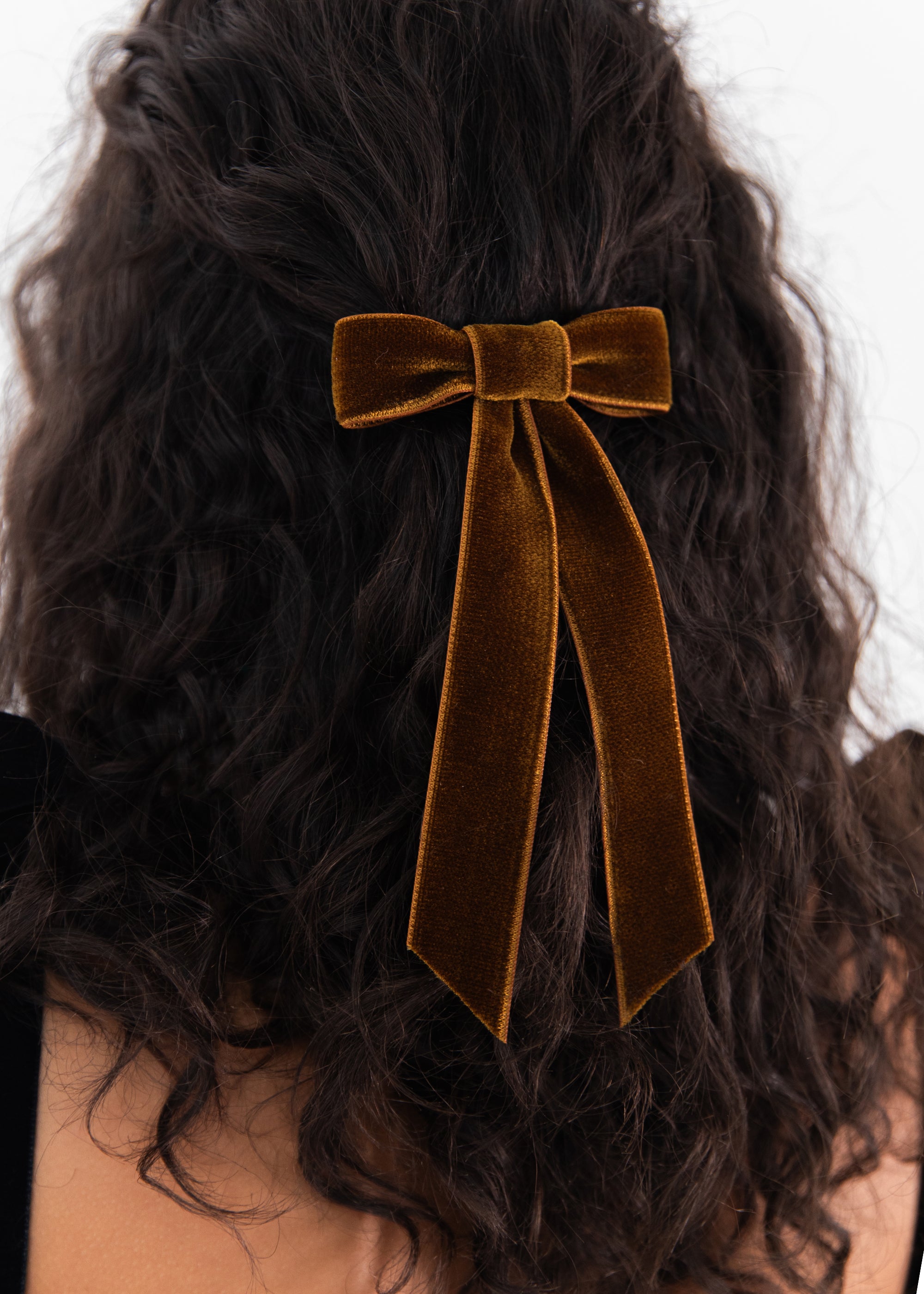 Velvet Bow Barrette -- Topaz – Jennifer Behr LLC
