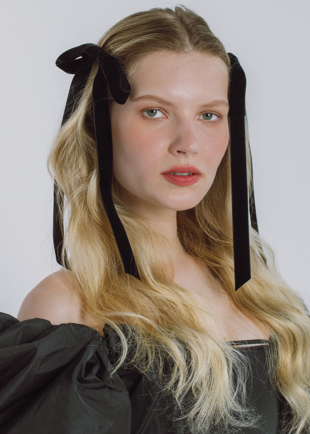 Jennifer Behr Velvet Aida bow barrette Aida Velvet Bow Barrette -- Black – Jennifer Behr LLC main image 2