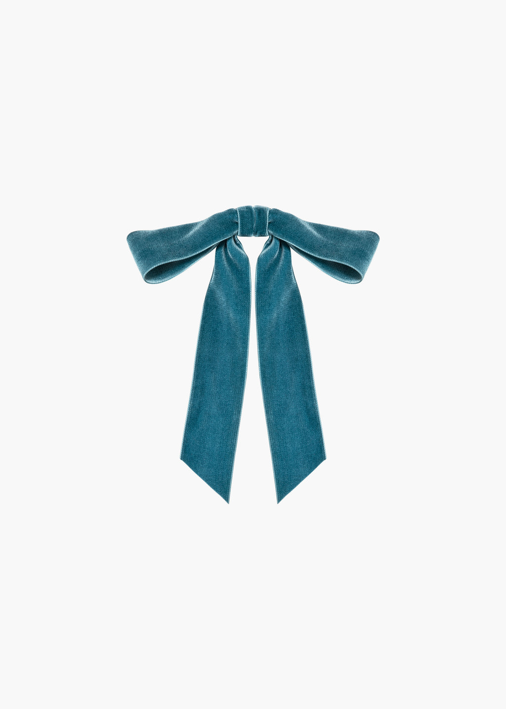 Adley Velvet Bow Barrette Azul