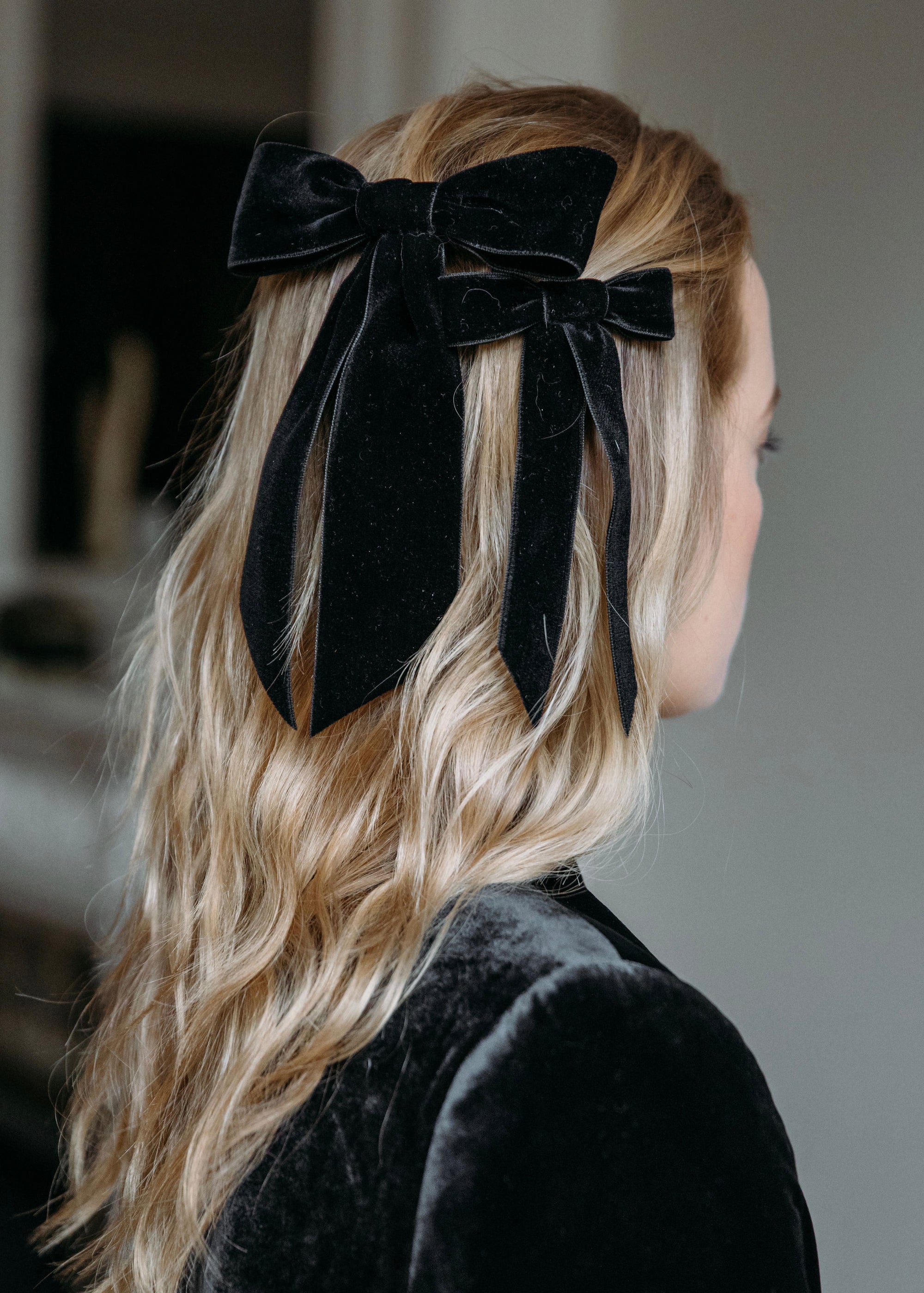 Visland Women Long Ribbon Hair Bows Barrettes Clips Large Bows