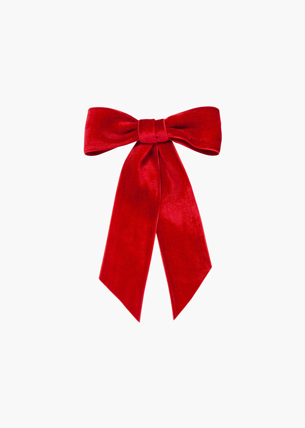 Wide Velvet Bow Barrette Rouge