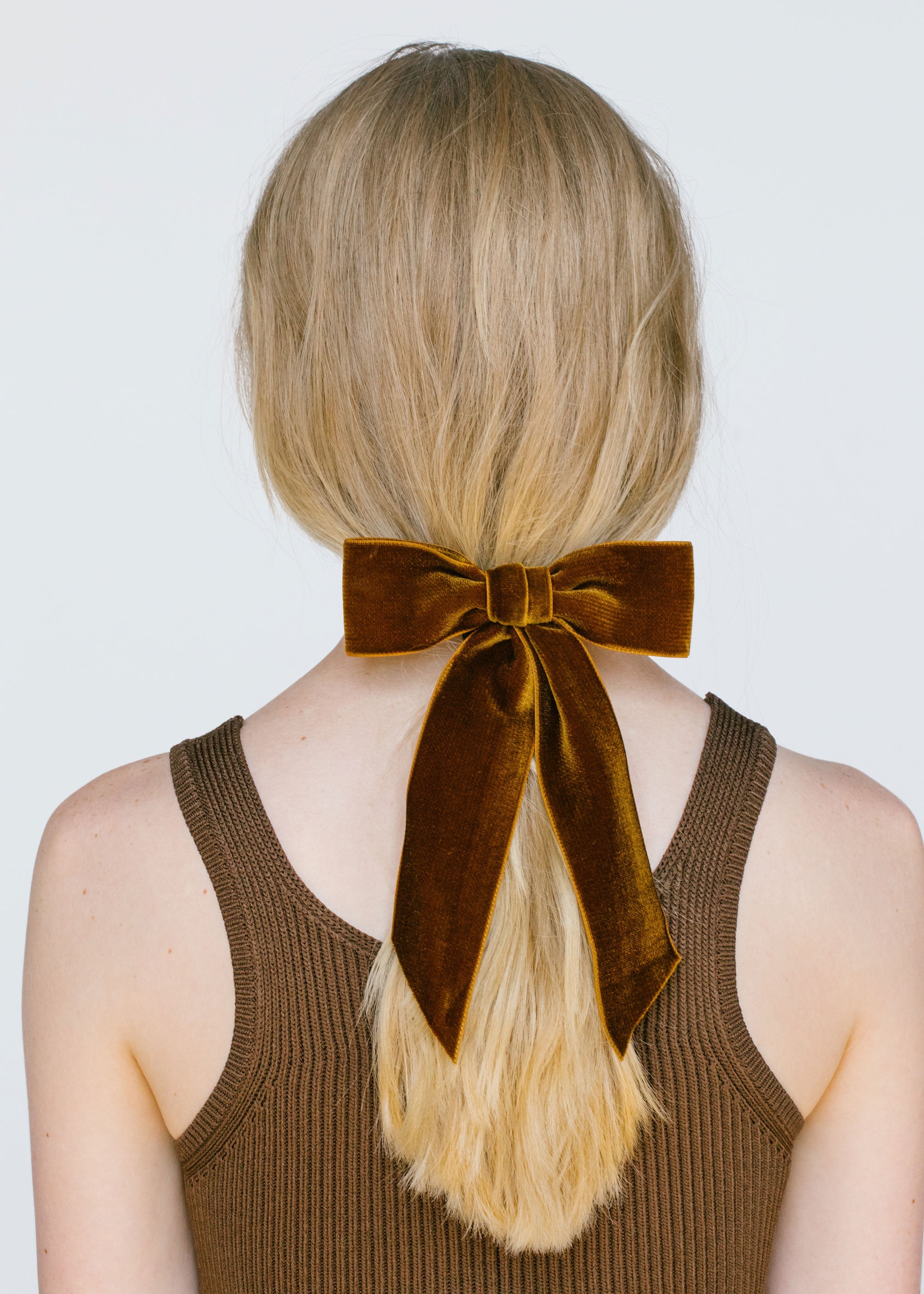 Wide Velvet Bow Barrette -- Topaz – Jennifer Behr LLC