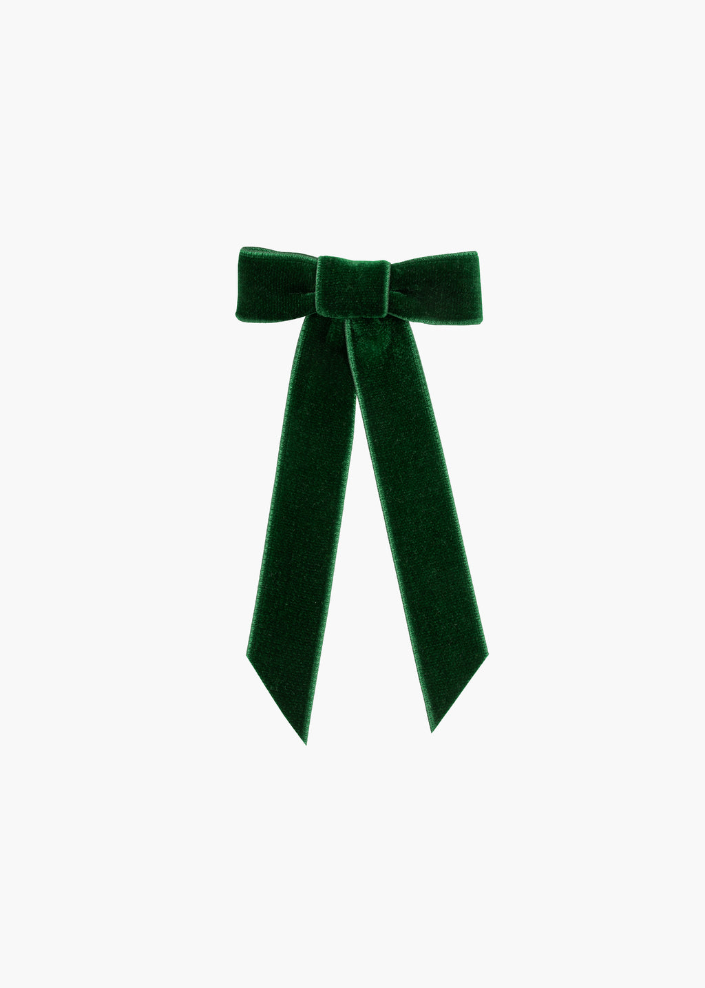 Velvet Bow Barrette Emerald