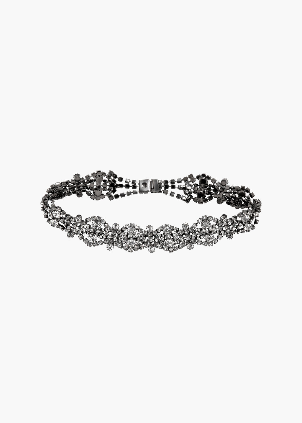 Encrusted Crystal Necklace Crystal Gunmetal