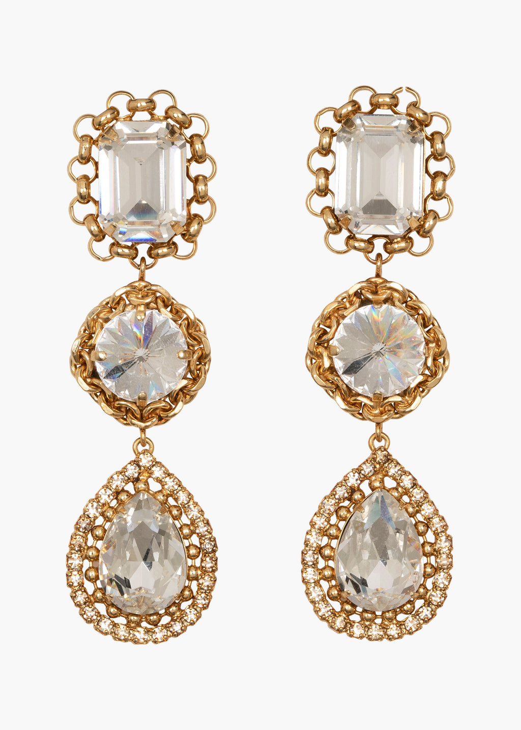 Jordana Earrings Crystal Antique