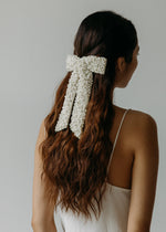Load image into Gallery viewer, Bailey Pearl Bow Barrette -- Pearl
