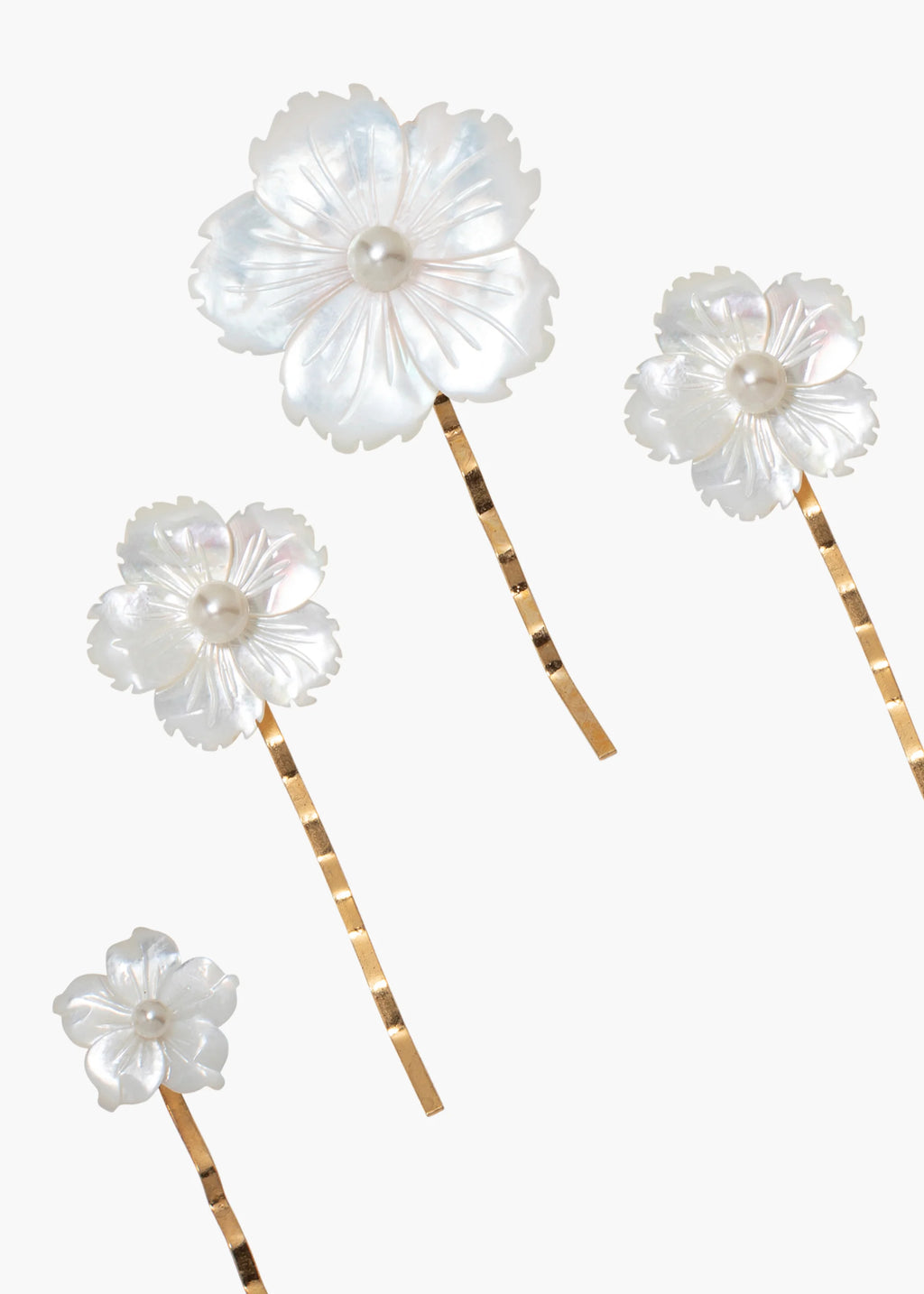 Zinnia Bobby Pin Set -- Mother of Pearl – Jennifer Behr LLC