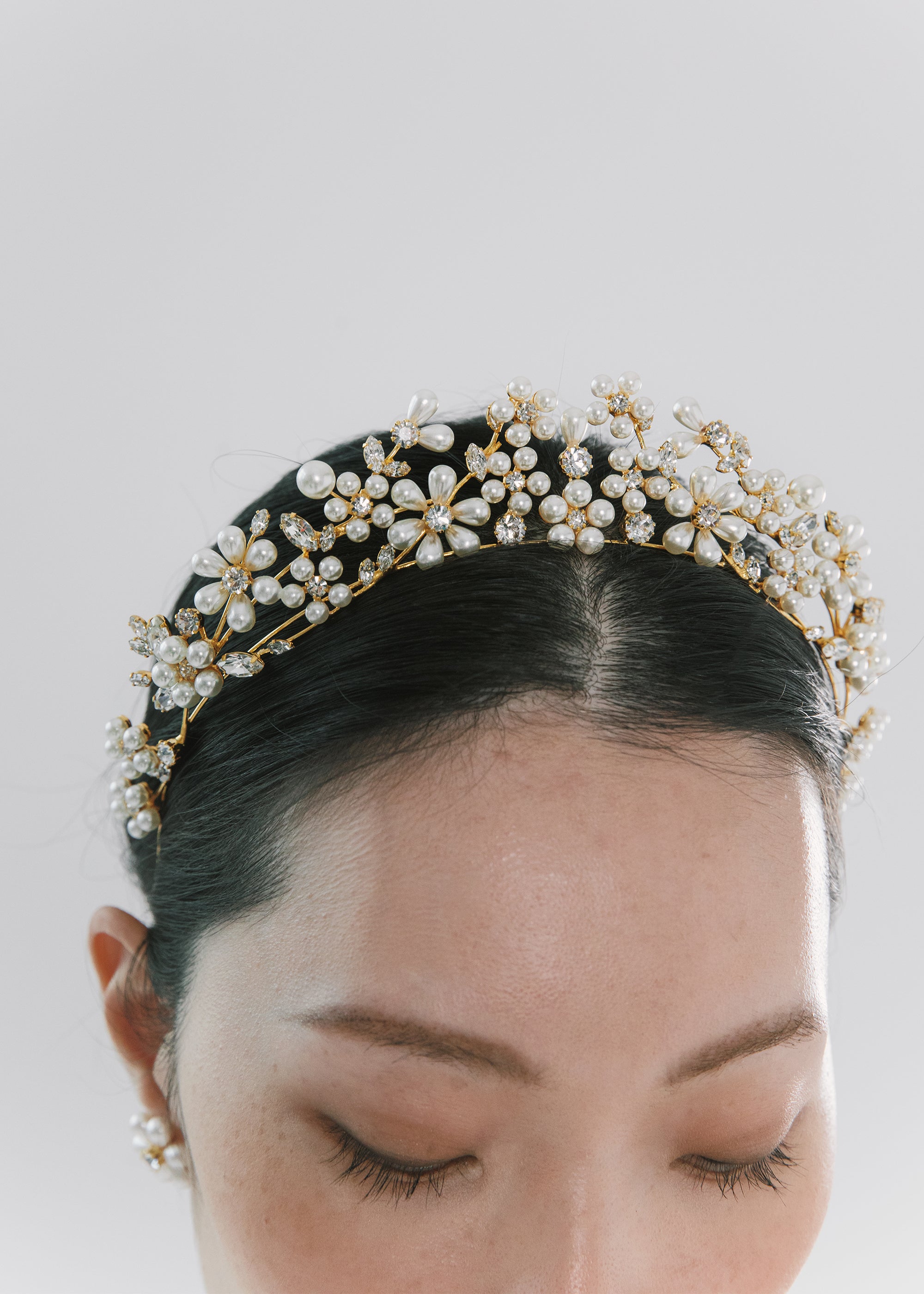 Laena Tiara -- Crystal Antique Gold – Jennifer Behr LLC