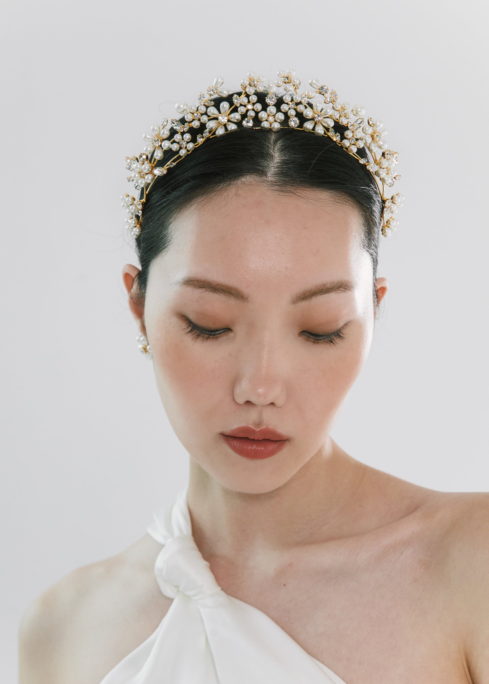 Laena Tiara -- Crystal Antique Gold – Jennifer Behr LLC