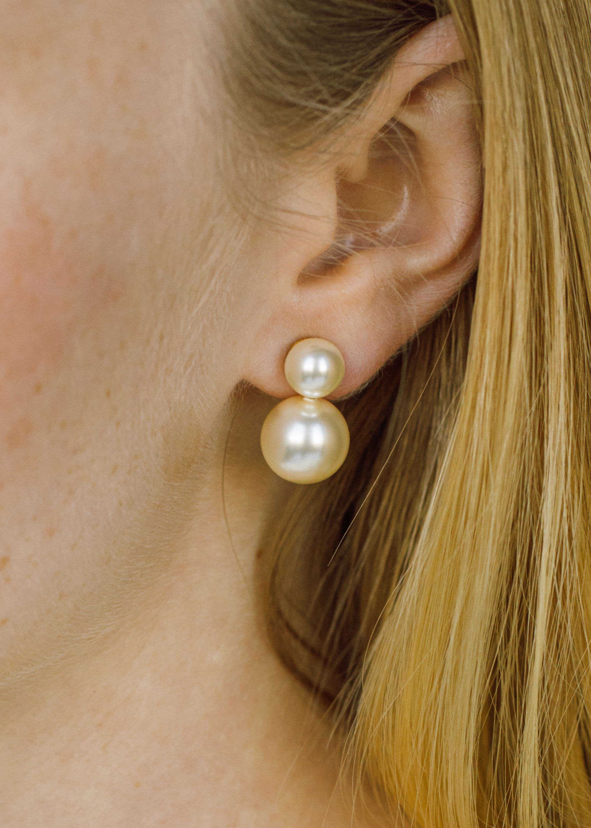 v pearl earrings