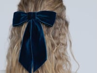 Jennifer Behr Prussian Blue Velvet Hair Bow Wide Barette Jennifer Behr Prussian Blue Velvet Hair Bow Wide Barette  main image 4