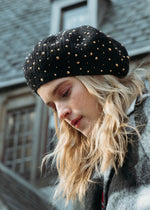 Load image into Gallery viewer, Gold Stud Beret
